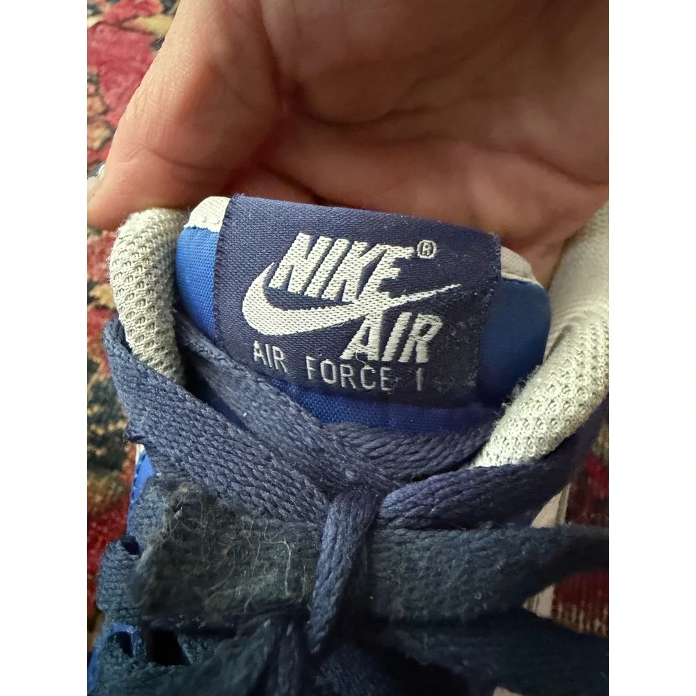 Nike Air Force 1 Low White Royal Blue Leather Sneakers Size 8 FQ8825-100